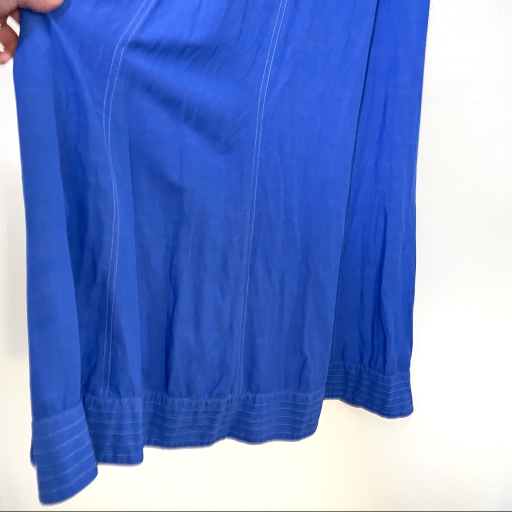 Anthro- Maeve Royal Blue Tank Dress Tie Up at Back Sz XS Petite - Picture 4 of 7